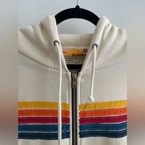Aviator Nation striped zip hoodie jacket